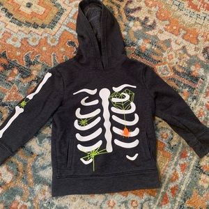 Boys 4T cat and Jack Halloween skeleton hoodie sweatshirt